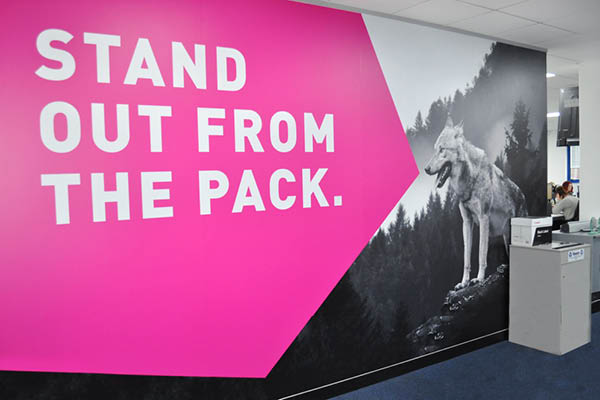 A picture of a printed wall graphic
