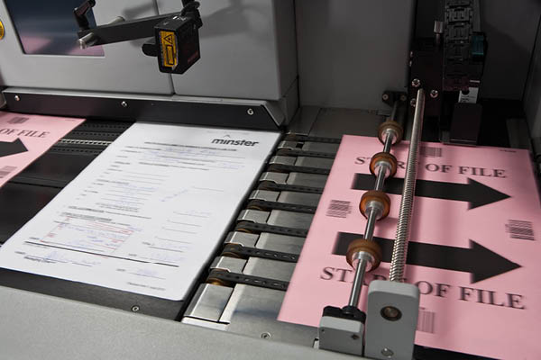 A picture showing a document being scanned