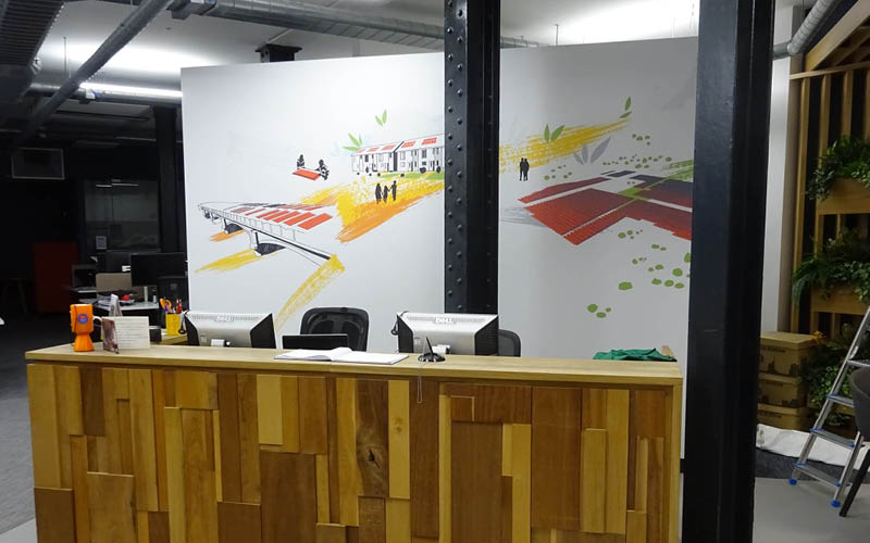 A picture showing custom wall paper