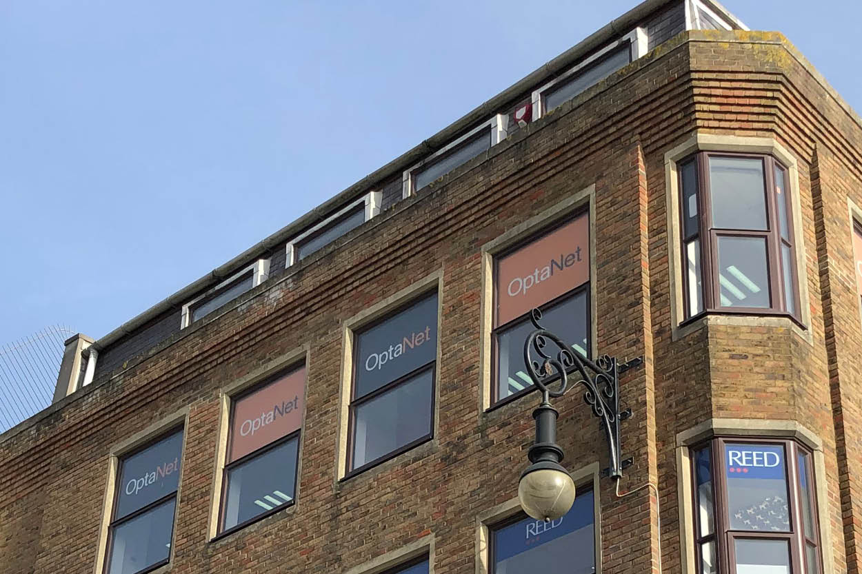 Picture window graphics viewed from the outside