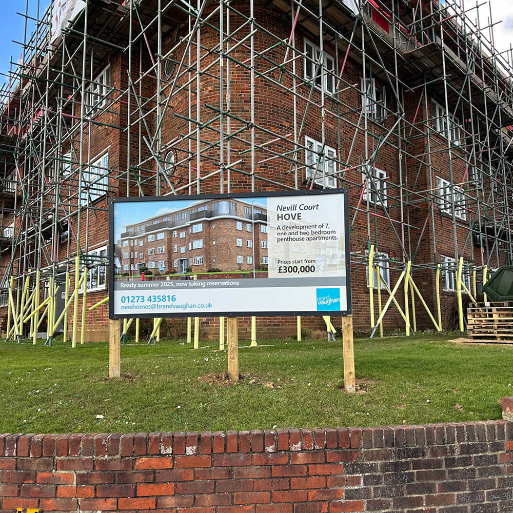 A picture showing a printed hoarding board