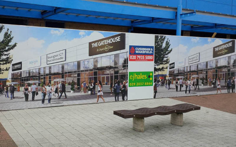 A printed site hoarding