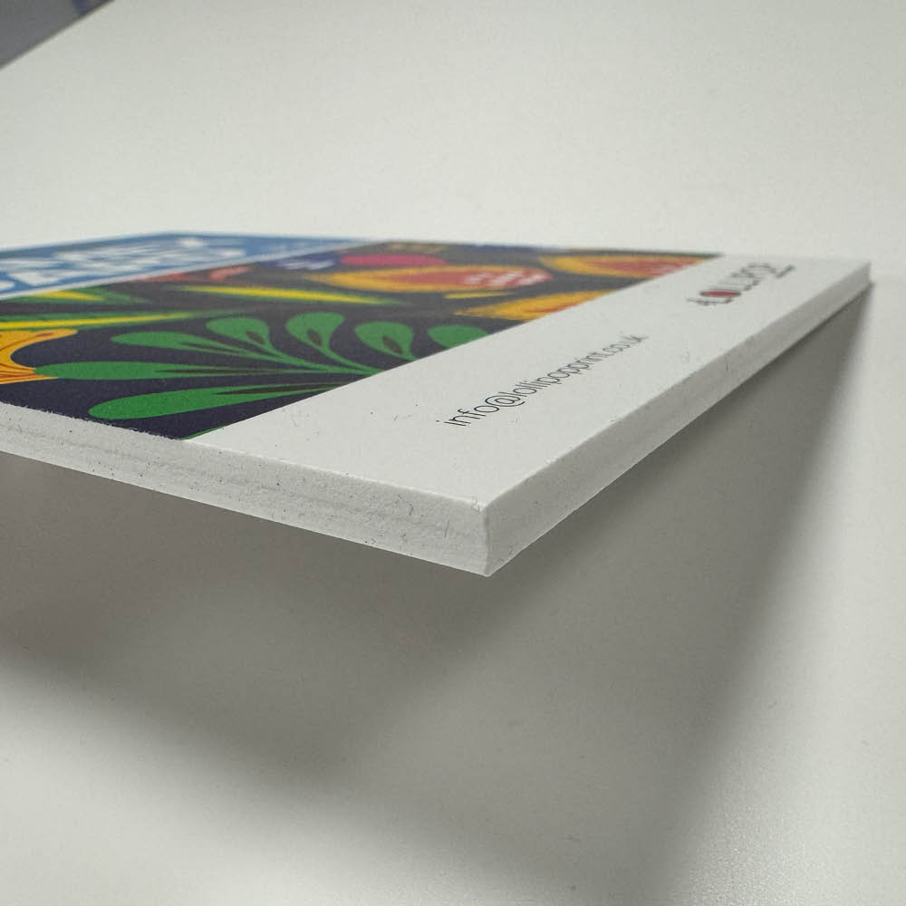 A close up of printed 5mm PVC board